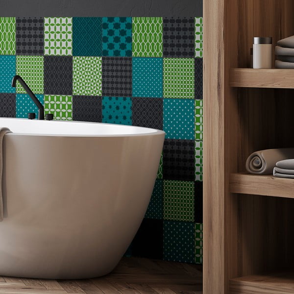 Sada 15 dekoratívnych samolepiek na stenu Ambiance Sofia, 15 × 15 cm-image-1