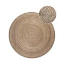 Sivobéžový obojstranný jutový okrúhly koberec ø 140 cm Braided – Hanse Home