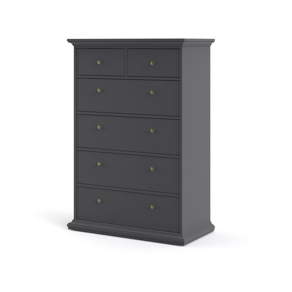 Sivá vysoká komoda 96x140 cm Paris – Tvilum-image-3