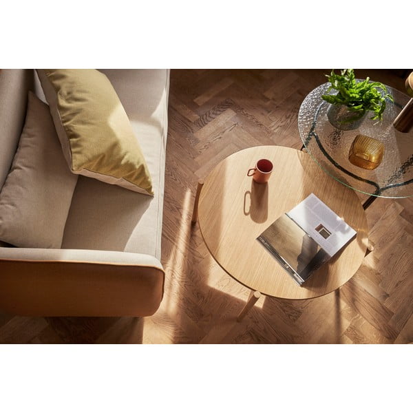 Čierny okrúhly konferenčný stolík so sklenenou doskou ø 80 cm Orbit – Hübsch-image-1