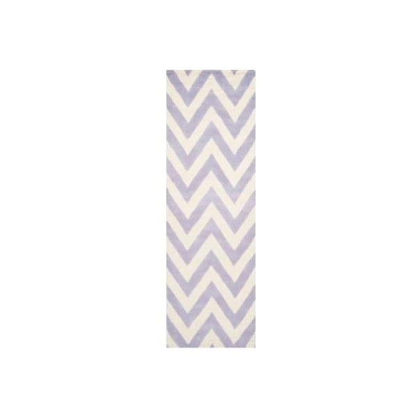 Vlnený koberec Stella Light Purple, 76x243 cm
