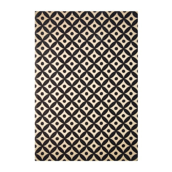 Ručne tkaný koberec Kayoom Bellezza 322 Schwarz Naturell, 160 × 230 cmRučne