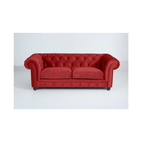 Tehlovočervená pohovka Max Winzer Orleans Velvet, 216 cm