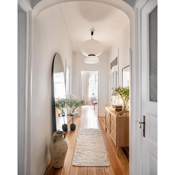 Biely prateľný ručne tkaný vlnený behúň 70x200 cm Enkang Ivory – Lorena Canals-image-1