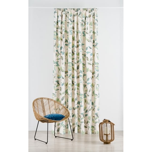 Zelený/krémovobiely záves na háčiky 210x260 cm Maui – Mendola Fabrics