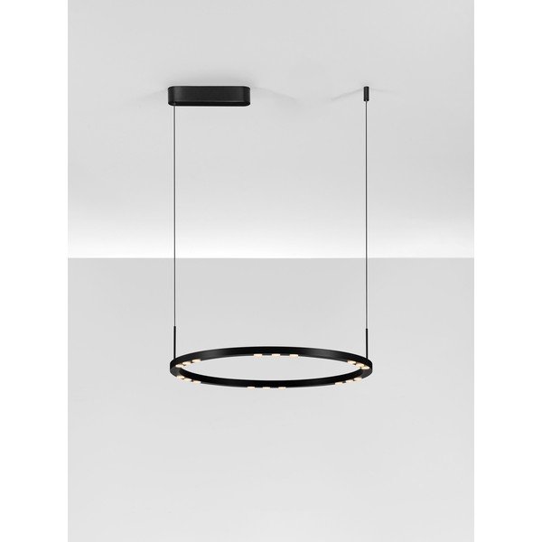 Matne čierne hliníkové LED závesné svietidlo so stmievačom ø 60 cm Lunette – Nova Luce-image-4