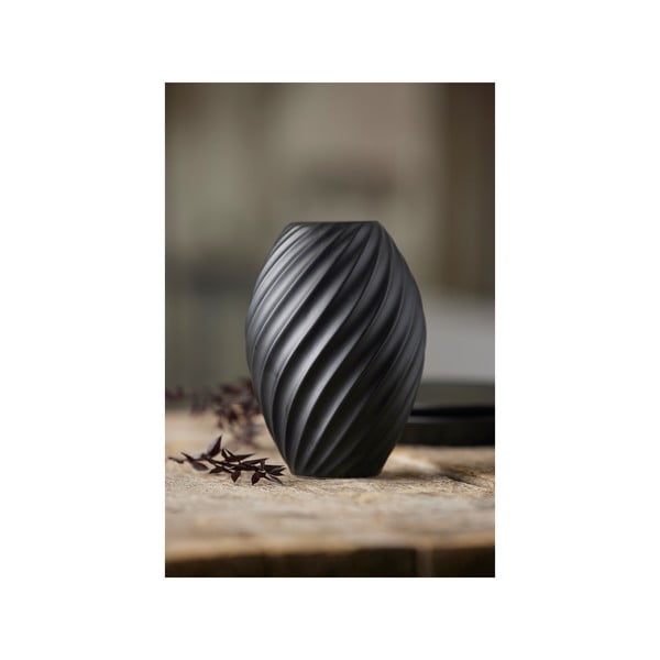 Čierna porcelánová váza Morsø River, výška 16 cm-image-3
