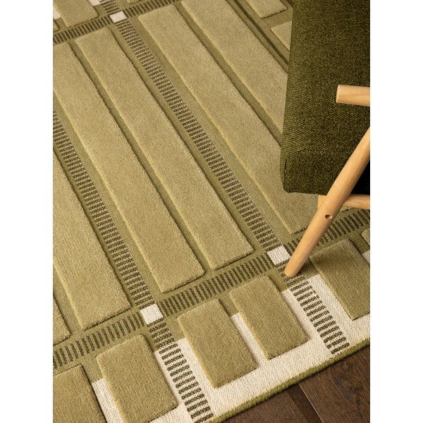 Zelený/béžový ručne tkaný vlnený koberec 120x170 cm – Asiatic Carpets-image-2
