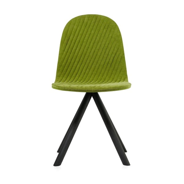 Zelená stolička s čiernymi nohami Iker Mannequin Stripe