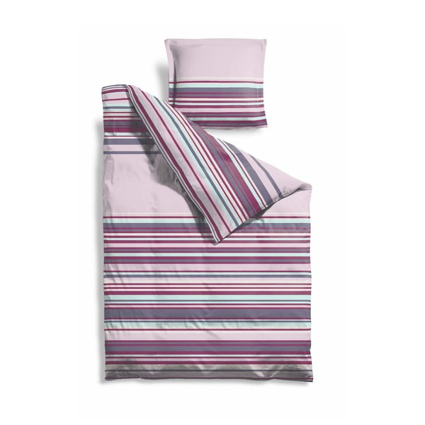 Predĺžené obliečky Purple Stripes, 140x220 cm