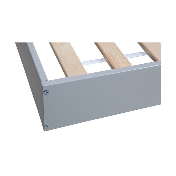 Sivá jednolôžková posteľ z borovicového dreva WOOOD Connect, 90 x 200 cm-image-4