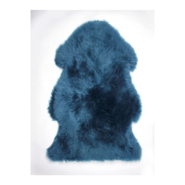 Modrý vlnený koberec z ovčej kožušiny Auskin Parlan, 95 × 60 cm