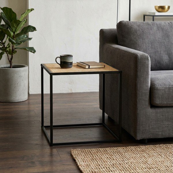 Ratanový odkladací stolík 44x44 cm Depok – Premier Housewares-image-3