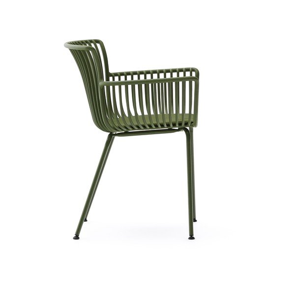Tmavozelená kovová záhradná stolička Surpika – Kave Home-image-3