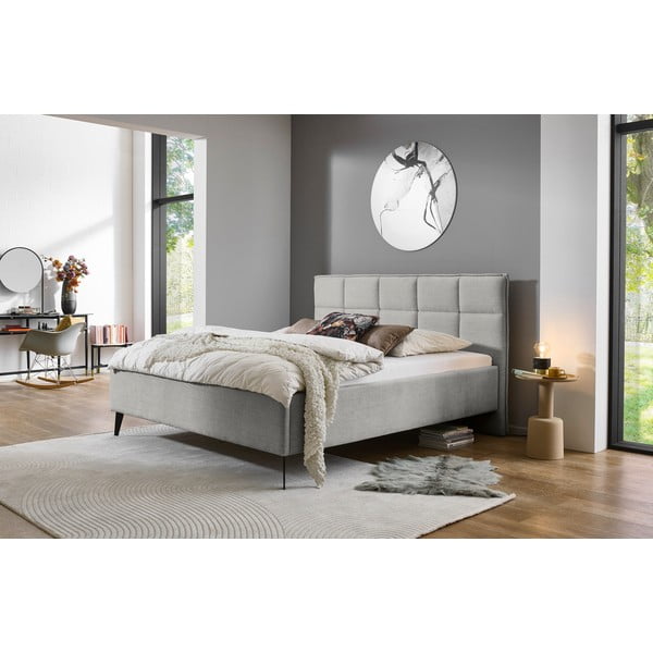 Svetlosivá čalúnená dvojlôžková posteľ bez roštu 180x200 cm Paulo – Meise Möbel-image-1