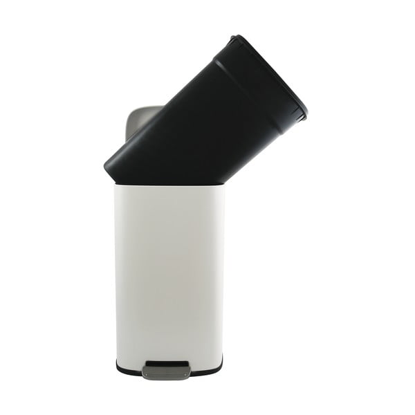 Matne biely nášľapný oceľový odpadkový kôš 50 l Akira – Spirella-image-3