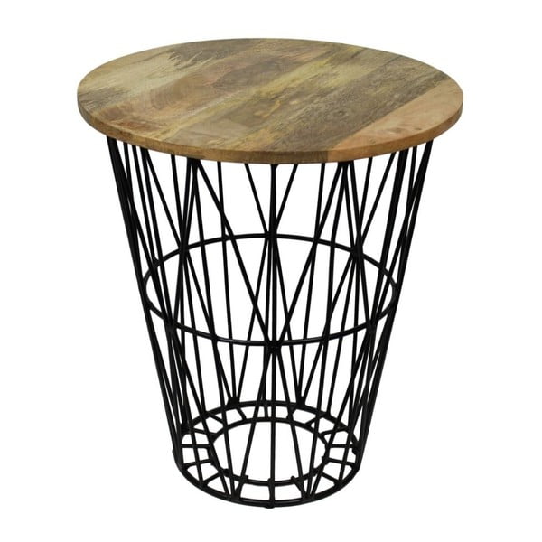 Príručný stolík z mangového dreva a kovu HSM Collection Mahita