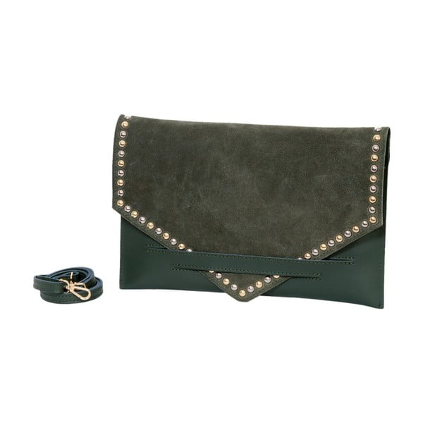 Zelená listová kabelka z pravej kože Andrea Cardone Claude