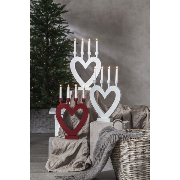 Červený vianočný LED svietnik Star Trading Dala, výška 45 cm-image-1