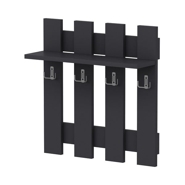 Čierny nástenný vešiak Utica - Kalune Design-image-2
