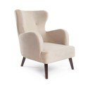 Béžové zamatové kreslo ušiak Noemye – Bonami Selection