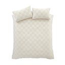 Krémovobiele predĺžené obliečky na dvojlôžko z materiálu bouclé 230x220 cm Cosy Checkerboard - Catherine Lansfield