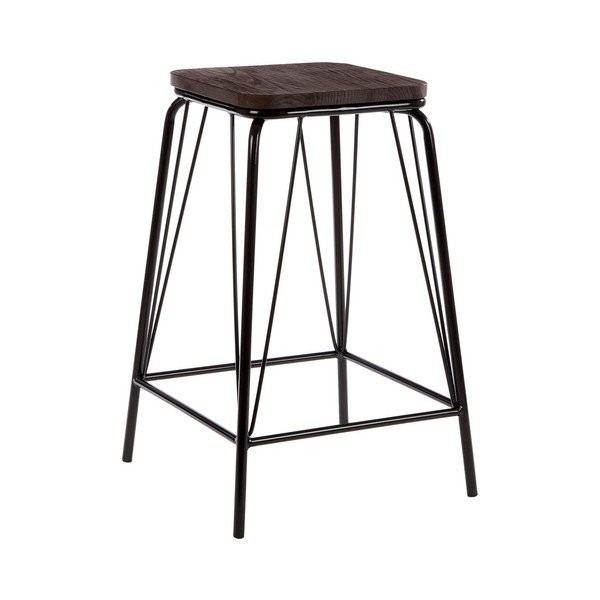 Čierna/hnedá stolička z brestového dreva District – Premier Housewares