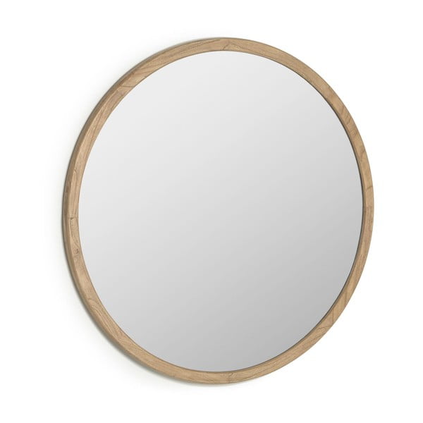 Nástenné zrkadlo s dreveným rámom ø 100 cm Alum – Kave Home