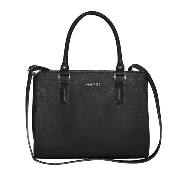 Čierna kožená kabelka Lampoo Oranno