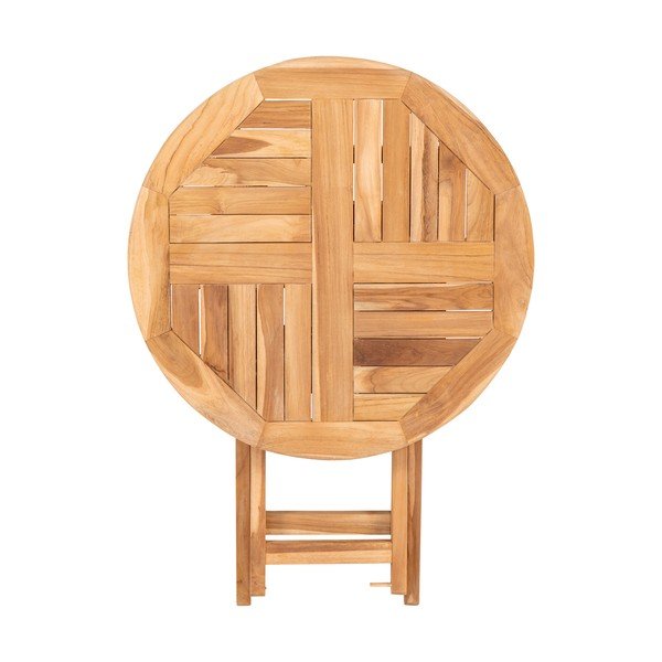 Záhradný jedálenský stôl z tíkového dreva Bonami Essentials Oviedo, ø 70 cm-image-4