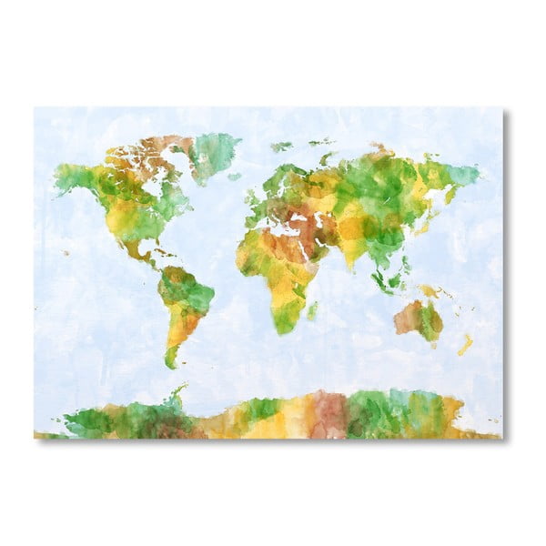 Plagát s pestrofarebnou mapou sveta Americanflat World, 60  ×   42 cm