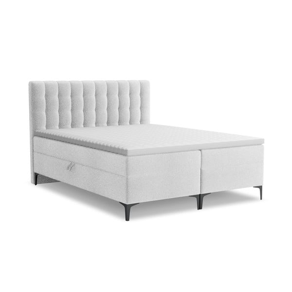 Boxspring posteľ s úložným priestorom 180x200 cm v striebornej farbe Puhala – Makamii