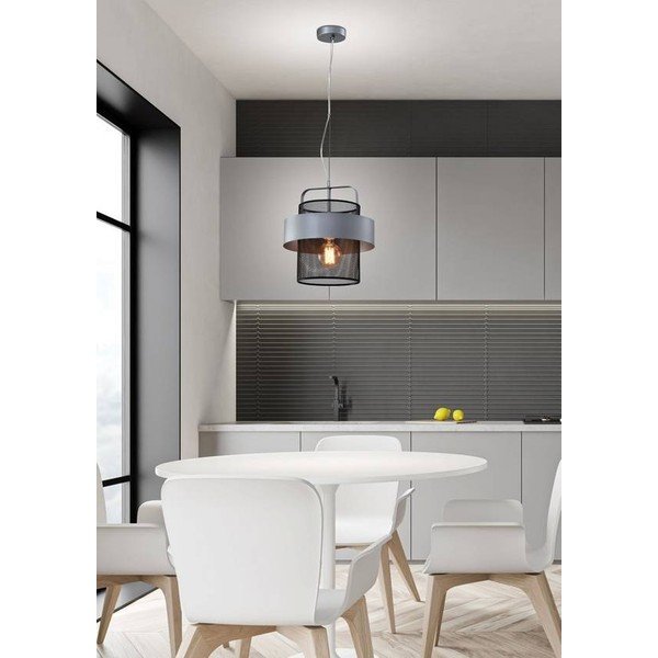 Kovové závesné svietidlo v čierno-striebornej farbe ø 30 cm Fiba - Candellux Lighting-image-1