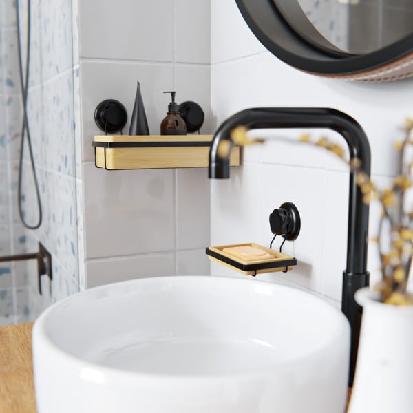 Bambusová samodržiaca kúpeľňová polička Compactor Bestlock SPA-image-4