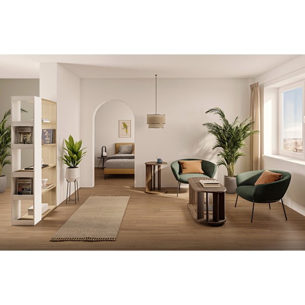 Konferenčný stolík s doskou v dekore orechového dreva 110x50 cm Nora - TemaHome-image-1