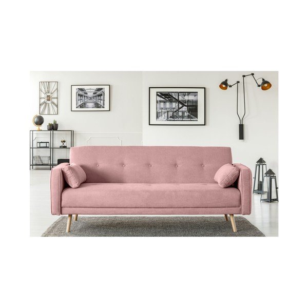 Ružová rozkladacia pohovka Cosmopolitan Design Stuttgart, 212 cm-image-4