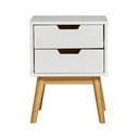 Biely nočný stolík z masívneho borovicového dreva Marckeric Baku