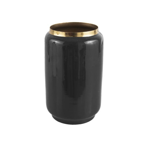 Čierna váza s detailom v zlatej farbe PT LIVING Flare, výška 22 cm