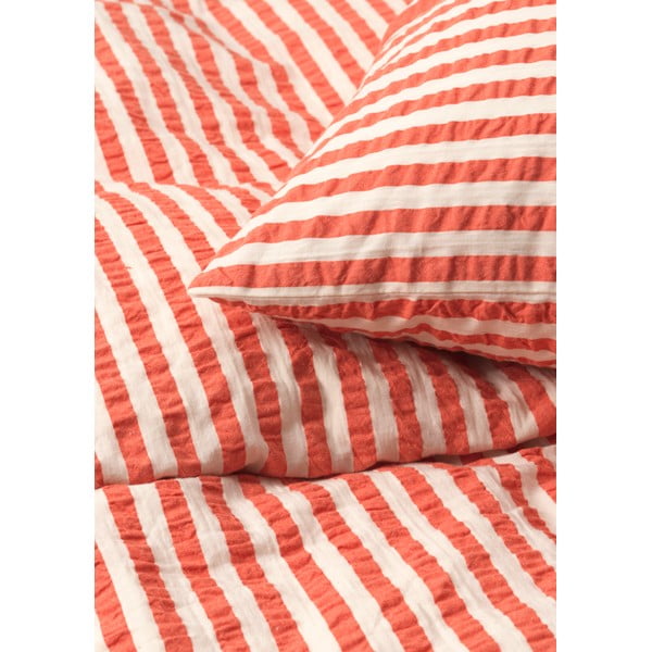 Krepové obliečky na jednolôžko v béžovo-tehlovej farbe 140x200 cm Bæk&Bølge – JUNA-image-2