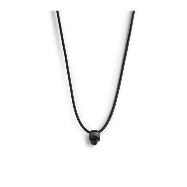 Pánsky čierny náhrdelník s príveskom z antikoro ocele Monomen Scul Nero