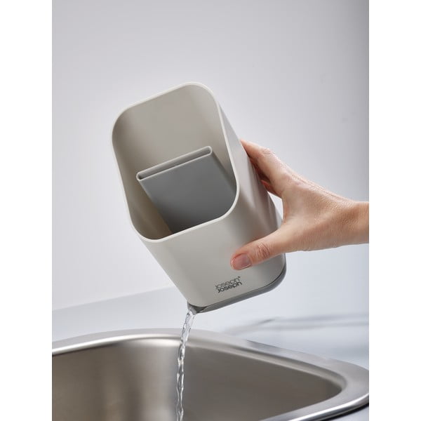 Svetlosivý plastový odkvapkávač na príbory 12x11 cm Duo – Joseph Joseph-image-1