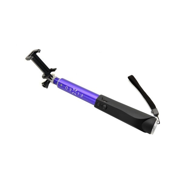 Teleskopická selfie tyč FIXED s BT spúšťou, modrá-image-2