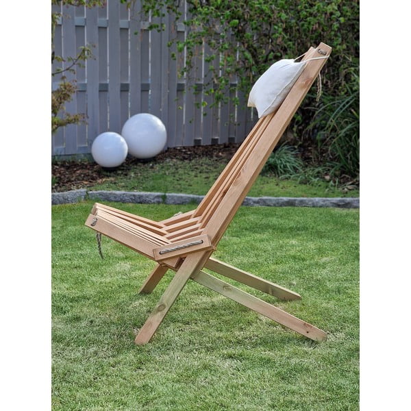 Drevené záhradné kreslo v prírodnej farbe Falun - Garden Pleasure-image-2