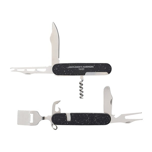 Čierny multifunkčný vreckový nožík s otváračom na víno a strúhadlom na syr Gentlemen´s Harware
