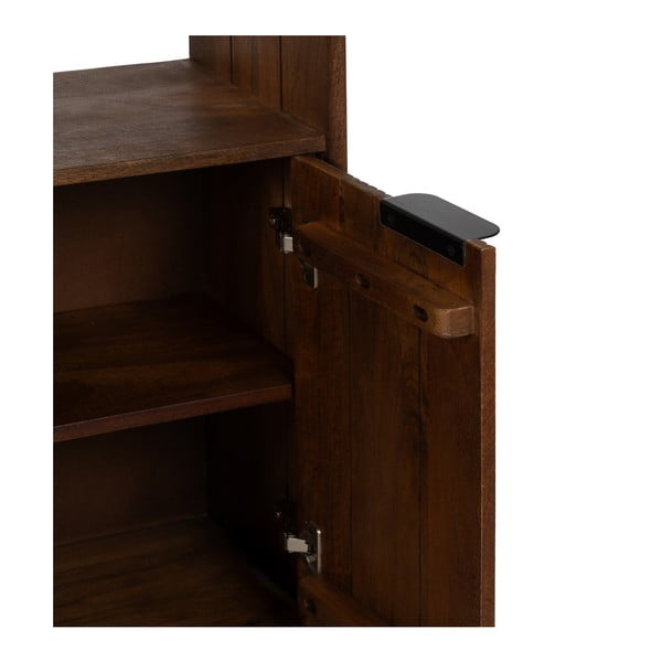 Hnedá knižnica z mangového dreva 60x190x30 cm Sagara – Ixia-image-4