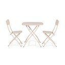 Béžová oceľová záhradná jedálenská súprava pre 2 Yvonne – Bizzotto