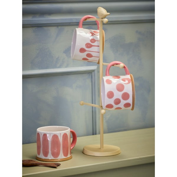 Hrnčeky v súprave 3 ks z kameniny v lososovej farbe/krémovej 450 ml Linora – Bloomingville-image-1