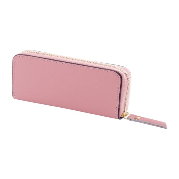 Svetloružová peňaženka z kože Andrea Cardone