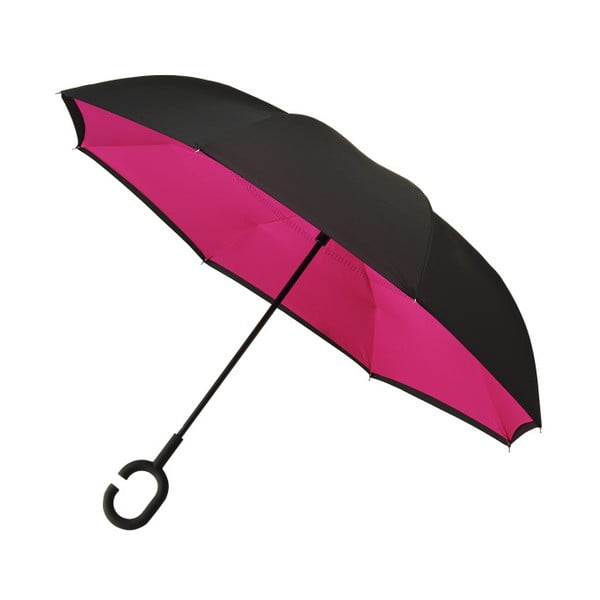 Čierno-ružový dáždnik Rever, ⌀ 107 cm