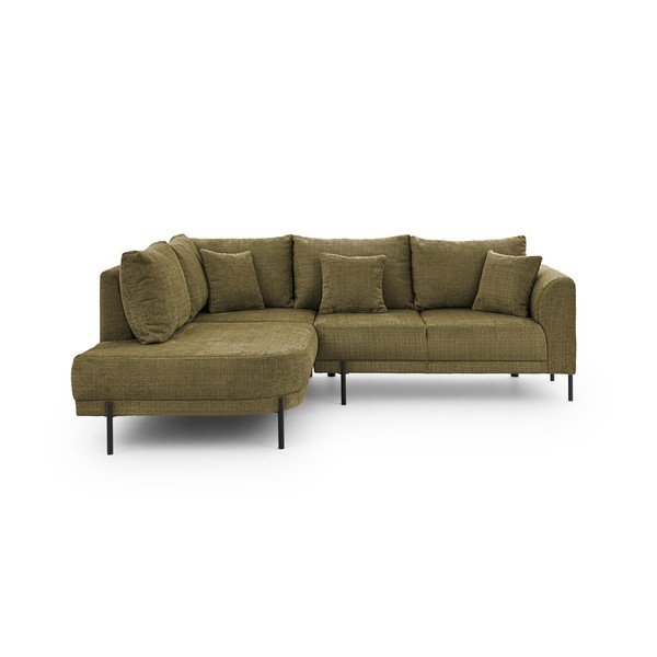 Zelená ženilková rohová pohovka (ľavý roh/do L) Mauris  – Ropez